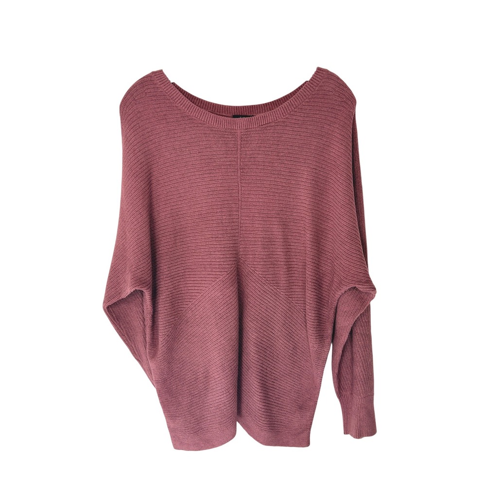 J. Jill Wearever Collection Cable Knit Crewneck Sweater Dark Mauve Casual Medium